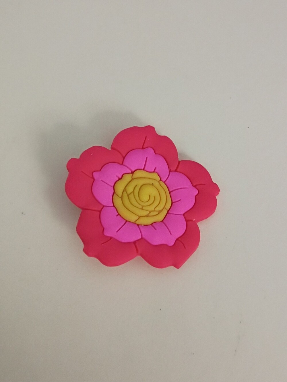 10 for $10 Jibbitz Croc Charm - Red & Pink Flower 5 Petals With Yellow Pistol